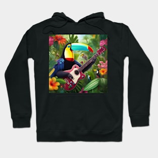 Guitar Playing Toucan Bird Hoodie